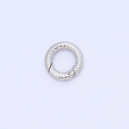 S925 Sterling Silver 10mm Swirl Circle Push Gate Clasp Closure Finding | SL-696