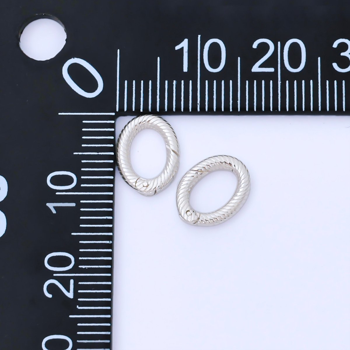 S925 Sterling Silver 10mm Swirl Oval Push Gate Clasp Closure Finding | SL-697