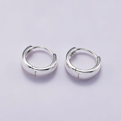 S925 Sterling Silver 12.5mm Minimalist Chubby Huggies Cartilage Earrings | SL-00652
