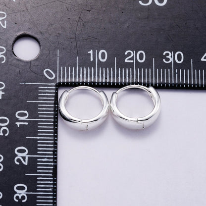 S925 Sterling Silver 12.5mm Minimalist Chubby Huggies Cartilage Earrings | SL-00652