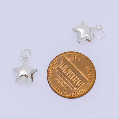 Sterling Silver S925 Chubby Multidimensional 3D Celestial Star Charm | SL-678