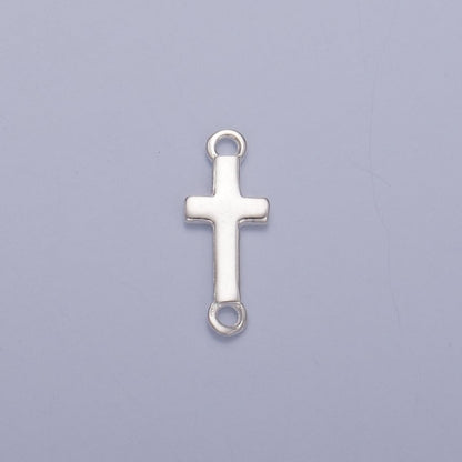 S925 Sterling Silver 13mm Minimalist Cross Connector | SL-637
