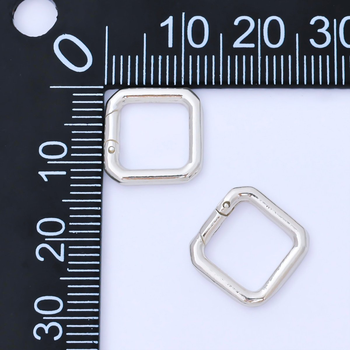S925 Sterling Silver 13mm Square-Shaped Push Gate Clasp Closure Finding | SL-694