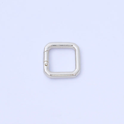 S925 Sterling Silver 13mm Square-Shaped Push Gate Clasp Closure Finding | SL-694