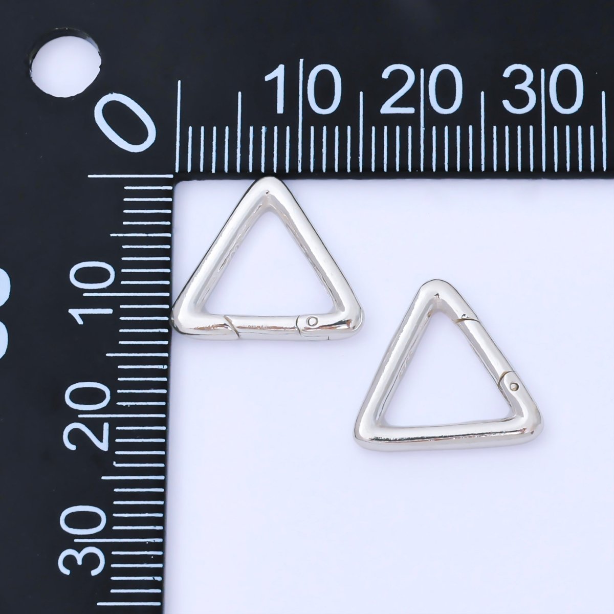 S925 Sterling Silver 14mm Minimalist Triangle Push Gate Clasp Closure Finding | SL-695