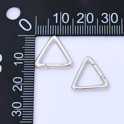 S925 Sterling Silver 14mm Minimalist Triangle Push Gate Clasp Closure Finding | SL-695