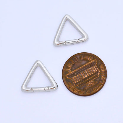 S925 Sterling Silver 14mm Minimalist Triangle Push Gate Clasp Closure Finding | SL-695