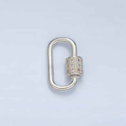 S925 Sterling Silver 15mm Micro Paved CZ Carabiner Findings | SL-508