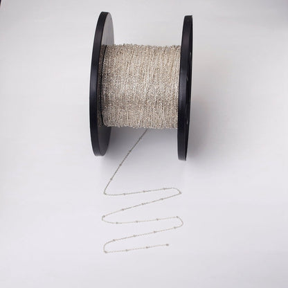 S925 Sterling Silver 1.5mm Satellite Cable Unfinished Chain For Jewelry Making | ROLL-1480