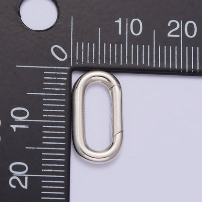 S925 Sterling Silver 17.3mm Oblong Push Spring Gate Jewelry Supply | SL-372