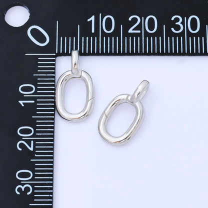 S925 Sterling Silver 17mm Minimalist Oval Push Gate Clasp Open Loop Closure Finding | SL-698