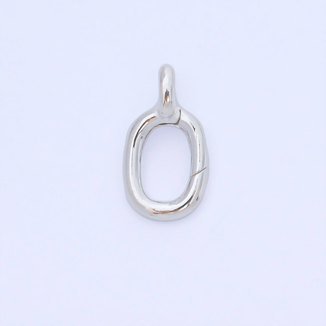 S925 Sterling Silver 17mm Minimalist Oval Push Gate Clasp Open Loop Closure Finding | SL-698