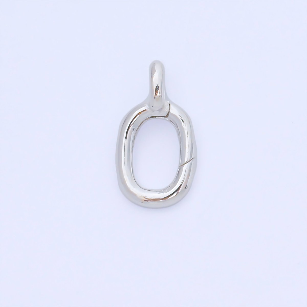 S925 Sterling Silver 17mm Minimalist Oval Push Gate Clasp Open Loop Closure Finding | SL-698