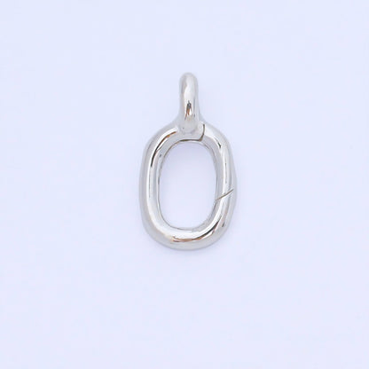 S925 Sterling Silver 17mm Minimalist Oval Push Gate Clasp Open Loop Closure Finding | SL-698