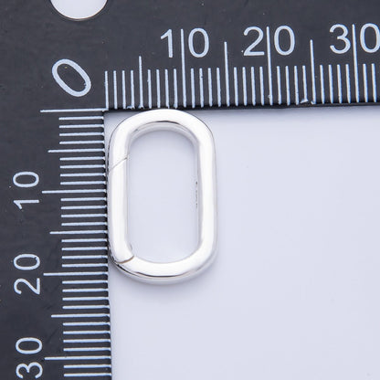 S925 Sterling Silver 21mm Push Gate Oblong Enhancer Findings | SL-510