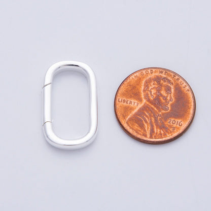 S925 Sterling Silver 22mm Push Gate Oblong Clasp Closure Findings | SL-707