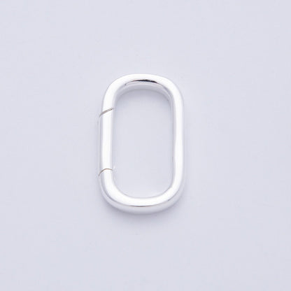 S925 Sterling Silver 22mm Push Gate Oblong Clasp Closure Findings | SL-707
