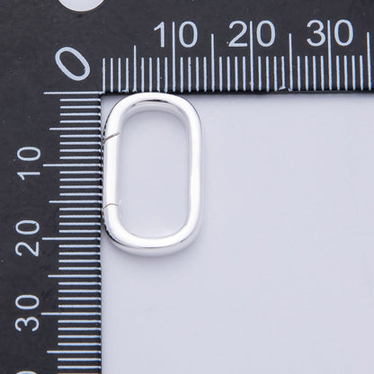 S925 Sterling Silver 22mm Push Gate Oblong Clasp Closure Findings | SL-707