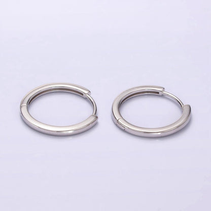 S925 Sterling Silver 23mm Thin Minimalist Huggie Endless Hoop Earrings | SL-413