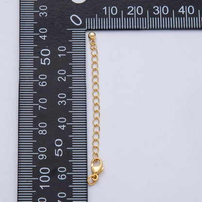 S925 Sterling Silver 2.5mm Minimalist Lobster Clasps 2.5 Inch Extender Ball Closure Findings | SL-00712