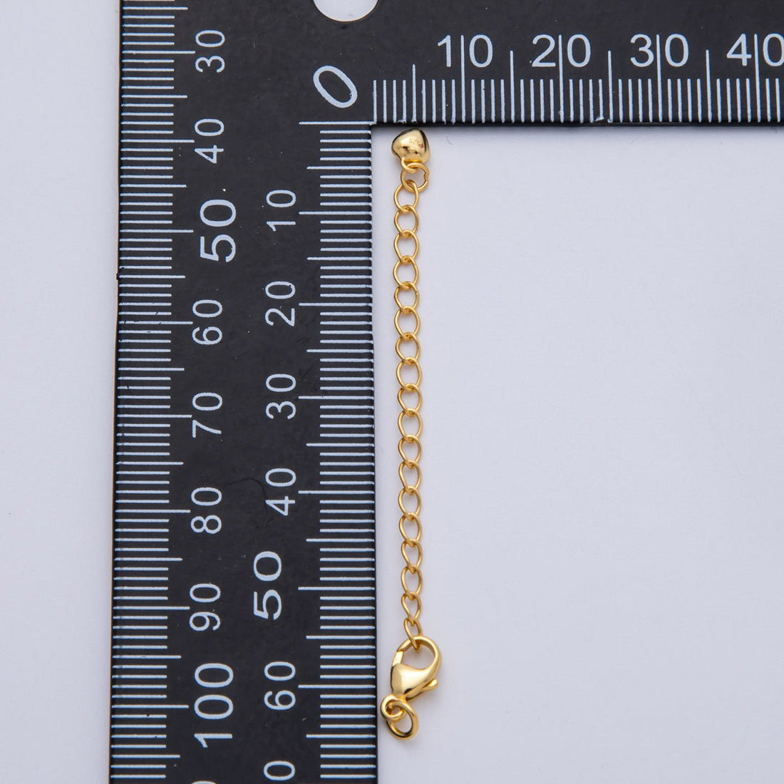S925 Sterling Silver 2.5mm Minimalist Lobster Clasps 2.5 Inch Extender Heart Closure Findings | SL-00711