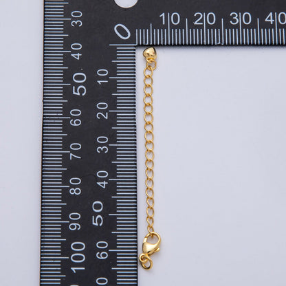 S925 Sterling Silver 2.5mm Minimalist Lobster Clasps 2.5 Inch Extender Heart Closure Findings | SL-00711