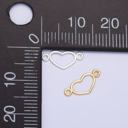 S925 Sterling Silver 5.5mm Open Heart Connector in Gold &amp; Silver | SL-614
