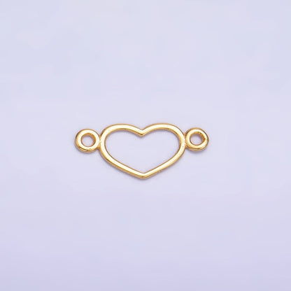 S925 Sterling Silver 5.5mm Open Heart Connector in Gold &amp; Silver | SL-614