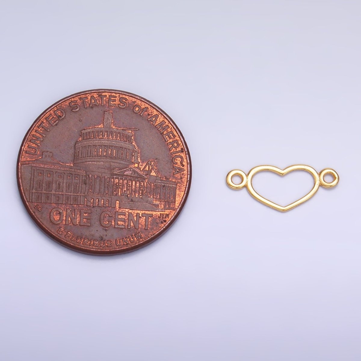 S925 Sterling Silver 5.5mm Open Heart Connector in Gold &amp; Silver | SL-614