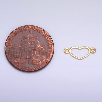 S925 Sterling Silver 5.5mm Open Heart Connector in Gold &amp; Silver | SL-614