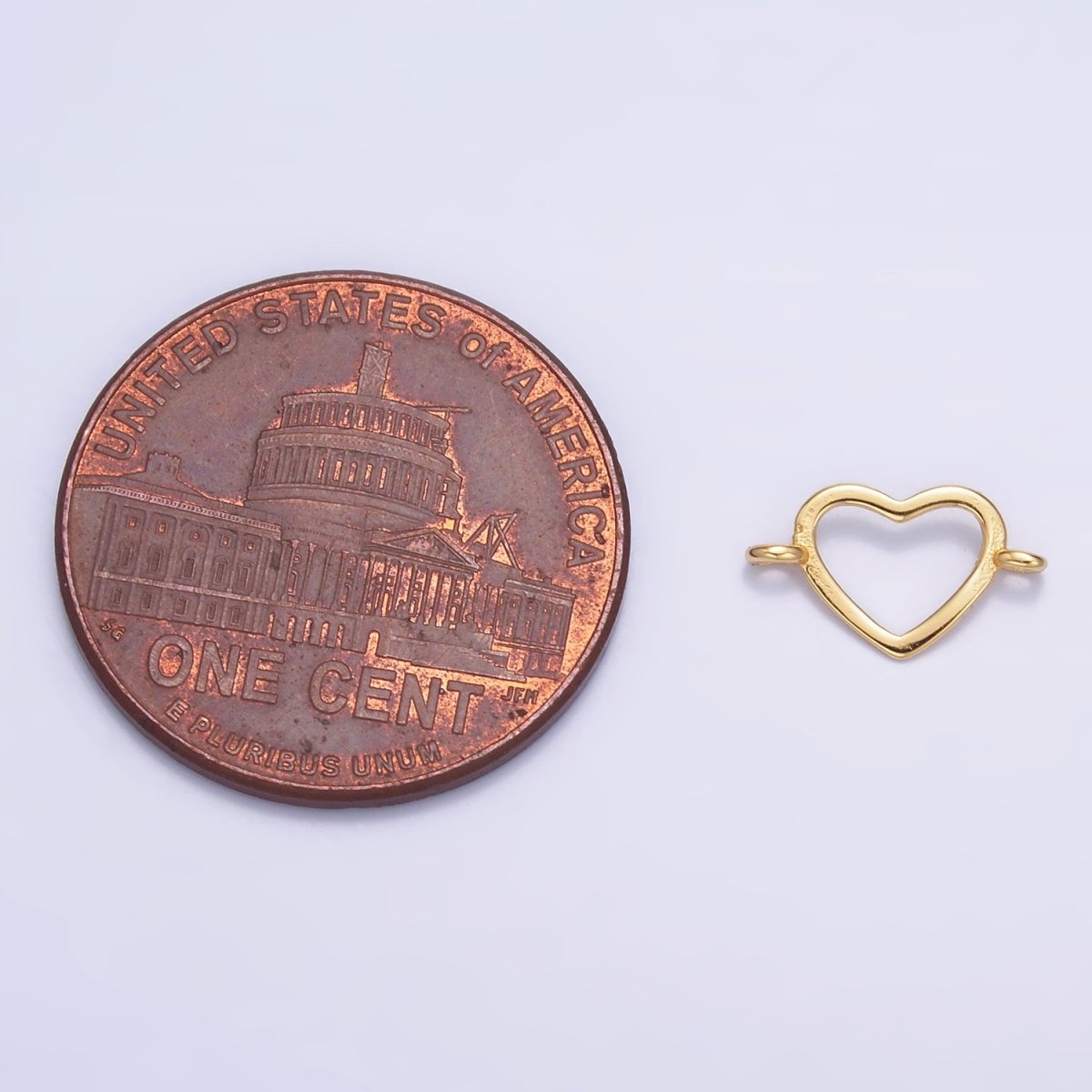 S925 Sterling Silver 7mm Open Heart Connector in Gold &amp; Silver | SL-619