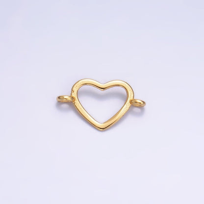 S925 Sterling Silver 7mm Open Heart Connector in Gold &amp; Silver | SL-619