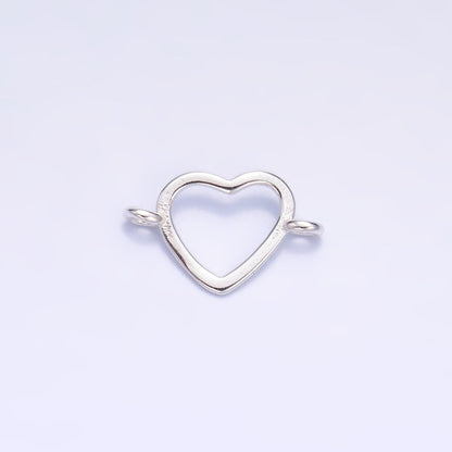 S925 Sterling Silver 7mm Open Heart Connector in Gold &amp; Silver | SL-619