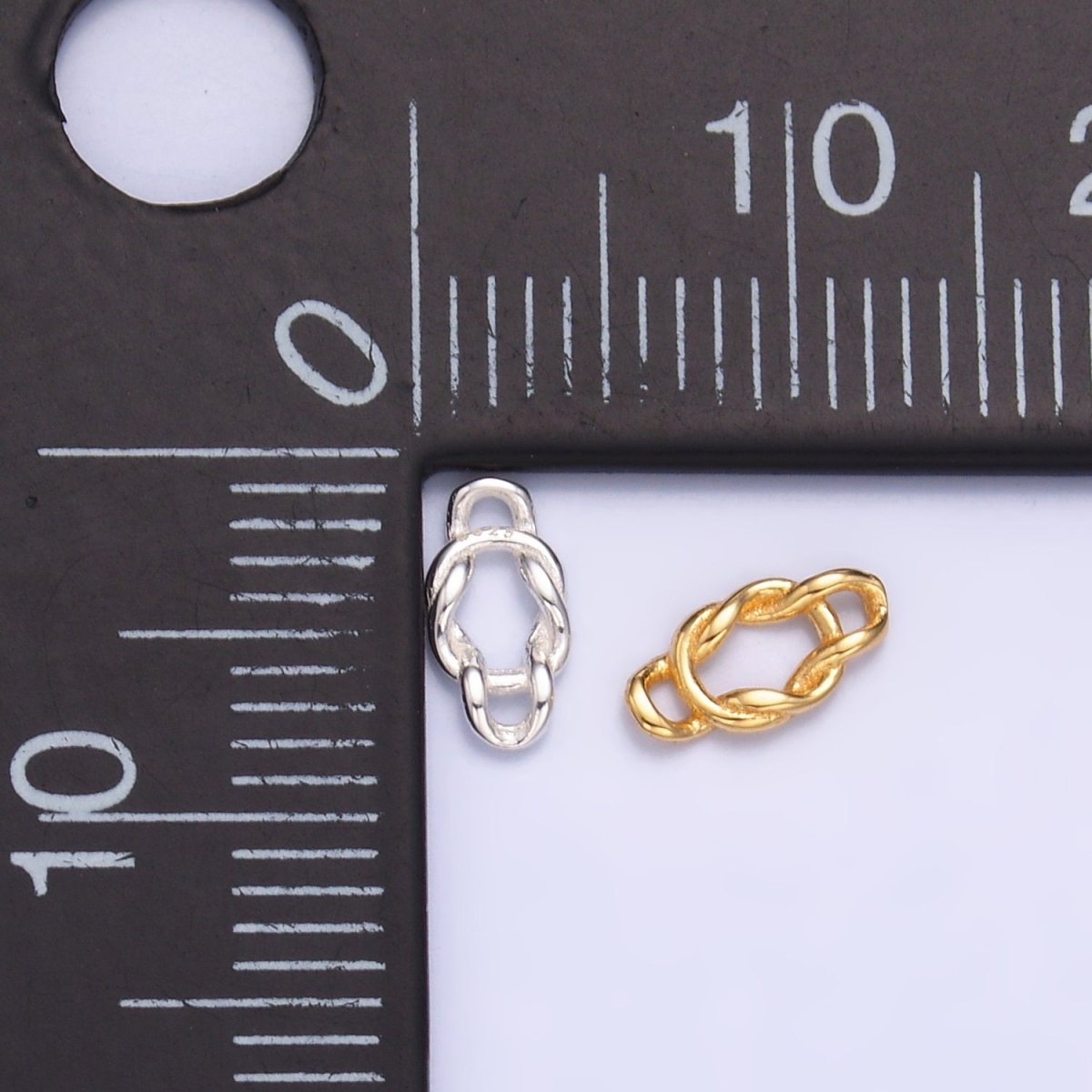 S925 Sterling Silver 8mm Curb Chain Link Connector in Gold &amp; Silver | SL-612
