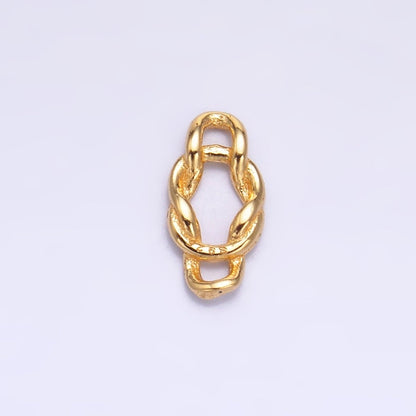 S925 Sterling Silver 8mm Curb Chain Link Connector in Gold &amp; Silver | SL-612