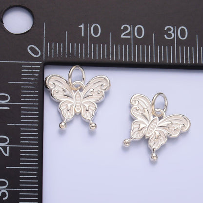 S925 Sterling Silver Artisan Butterfly Insect Charm | SL-531