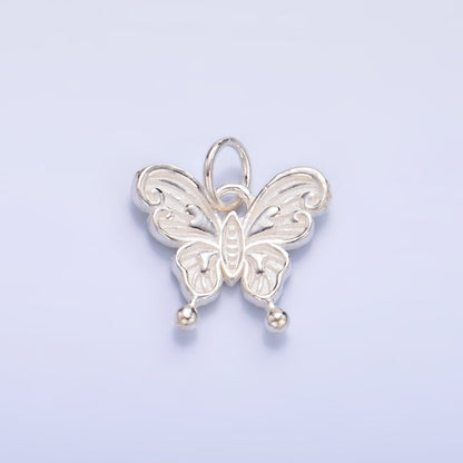 S925 Sterling Silver Artisan Butterfly Insect Charm | SL-531