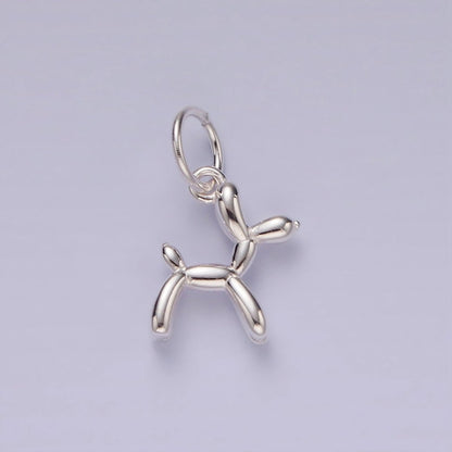 S925 Sterling Silver Balloon Dog Animal Puffed Add-On Charm | SL-441