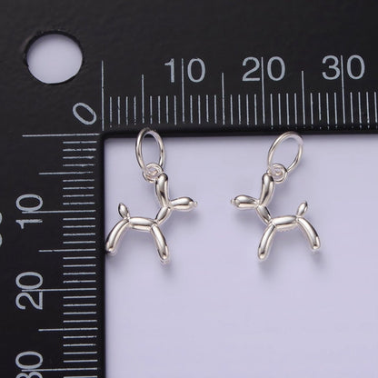 S925 Sterling Silver Balloon Dog Animal Puffed Add-On Charm | SL-441