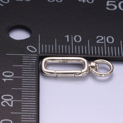 s925 Sterling Silver Charm Holder Push Gate Oval Clasp Spring gate Clasp 22x8mm SL-475