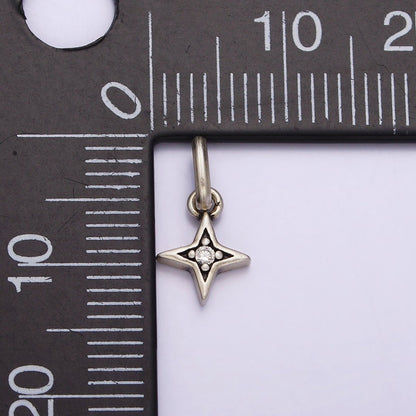 S925 Sterling Silver Clear CZ Celestial Star Pendant | SL-328