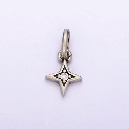 S925 Sterling Silver Clear CZ Celestial Star Pendant | SL-328