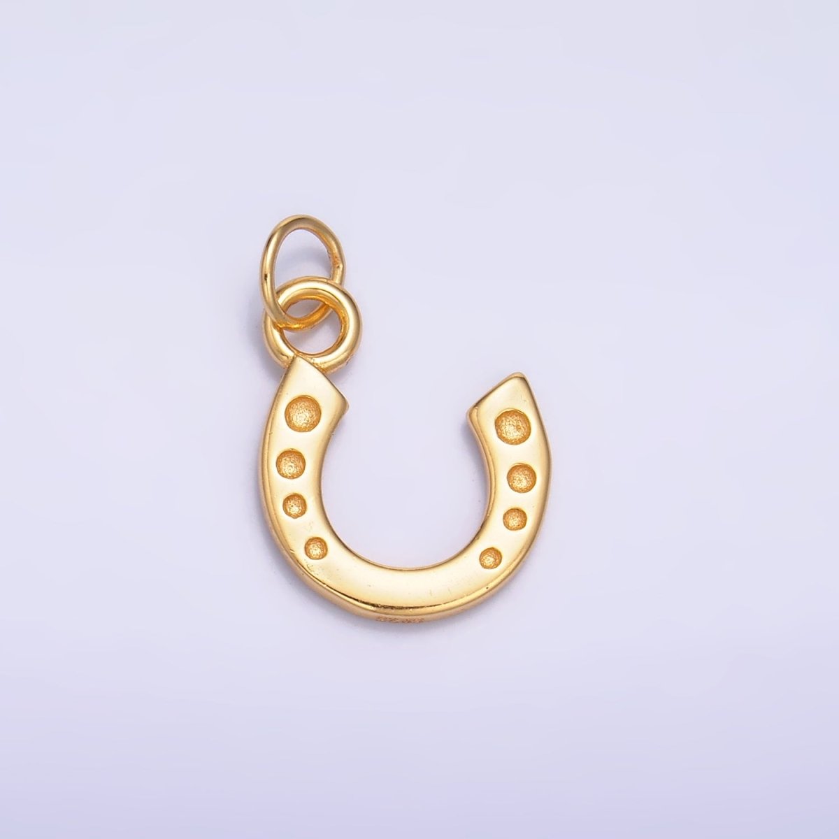 S925 Sterling Silver 11mm Dotted Horseshoe Charm in Gold &amp; Silver | SL-624