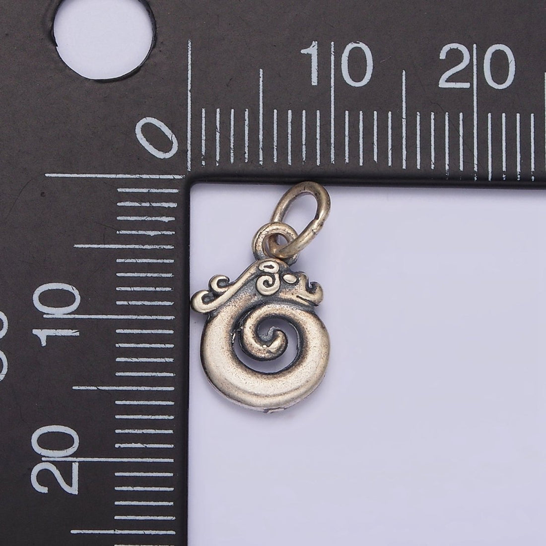 S925 Sterling Silver Dragon Animal Curling Round Add-On Charm | SL-368