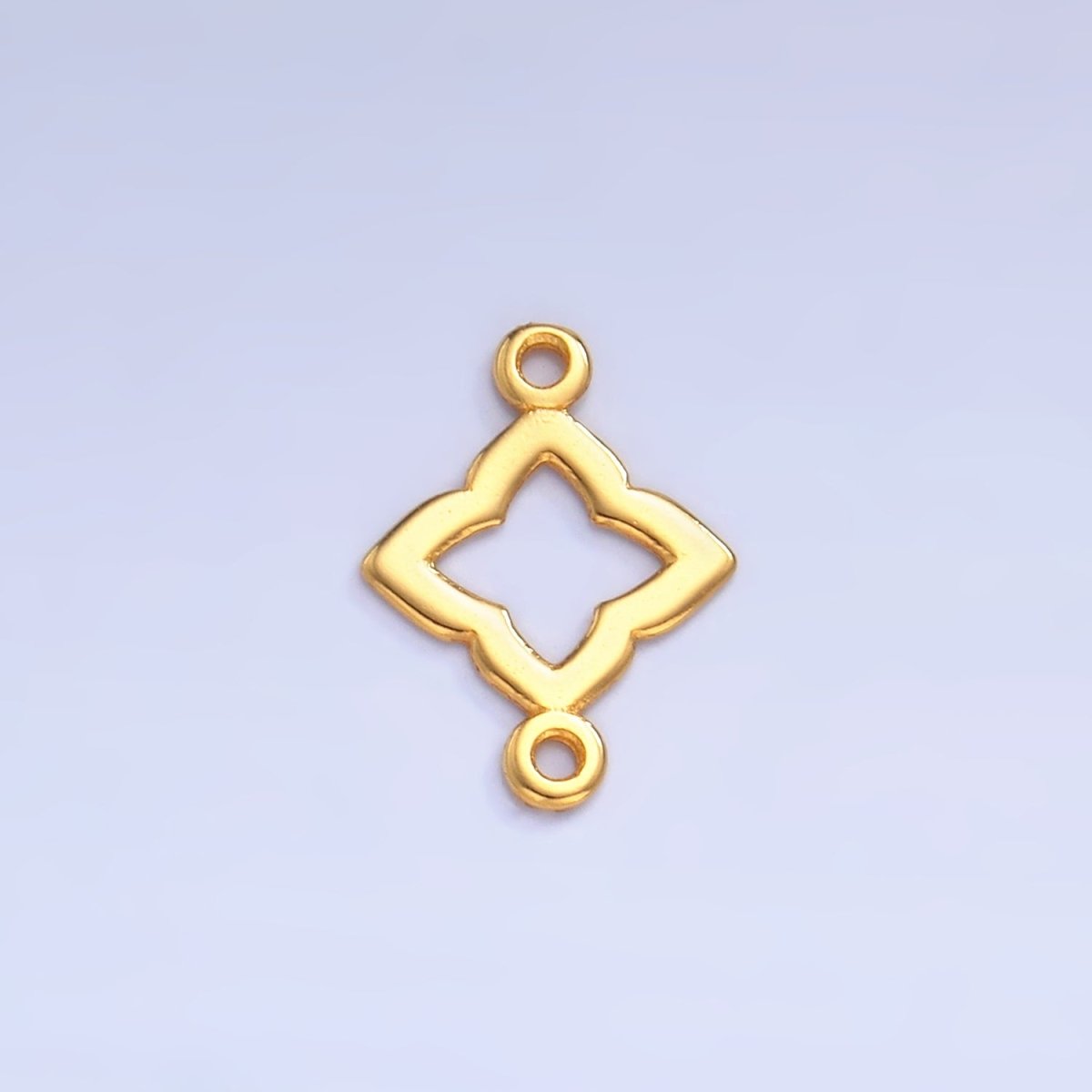 S925 Sterling Silver Floral Clover Flower Charm Connector in Gold &amp; Silver | SL-592