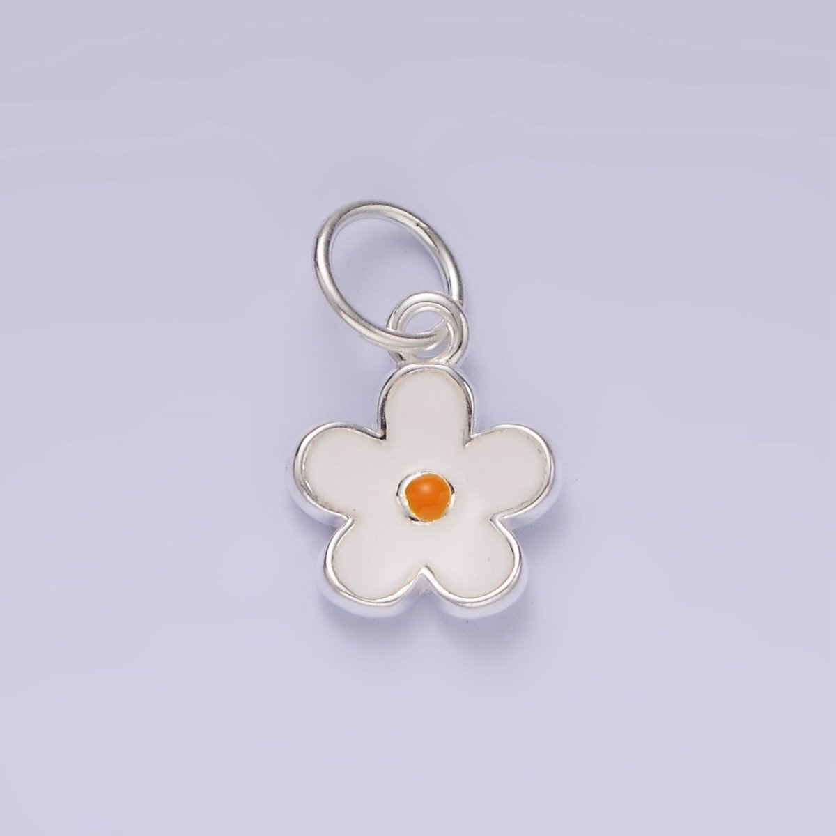 S925 Sterling Silver Flower Daisy Enamel Charm | SL-426