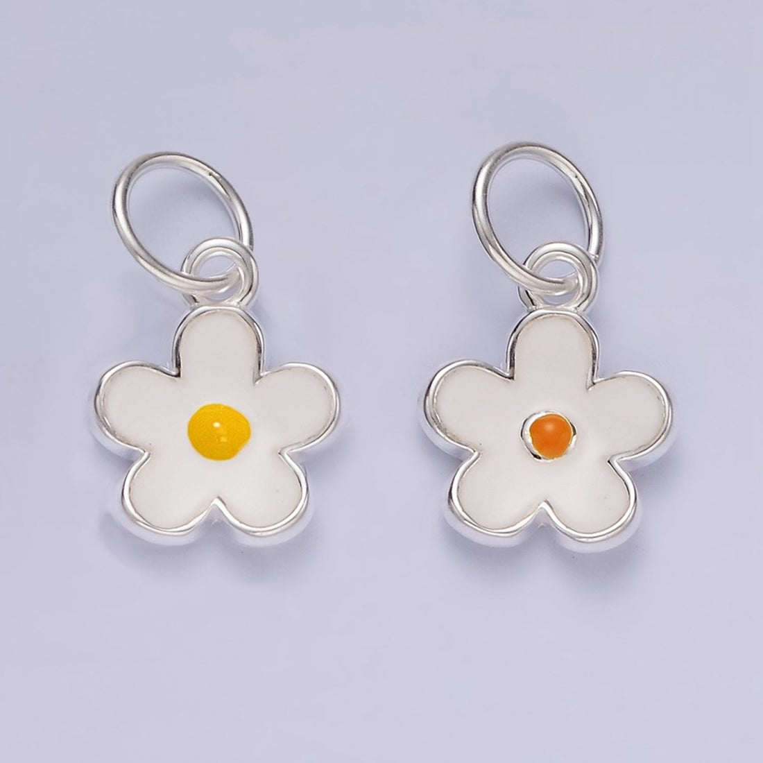 S925 Sterling Silver Flower Daisy Enamel Charm | SL-426