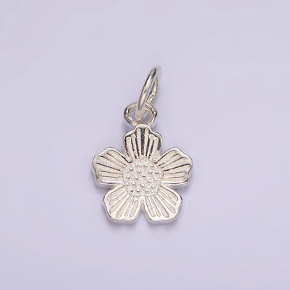 S925 Sterling Silver Flower Lined Petal Nature Add-On Charm | SL-415