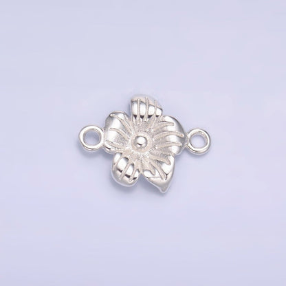 S925 Sterling Silver 10mm Flower Nature Connector in Gold &amp; Silver | SL-611
