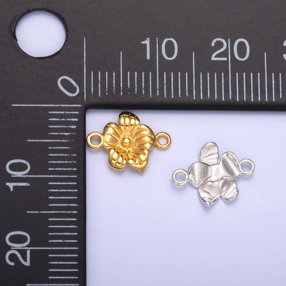 S925 Sterling Silver 10mm Flower Nature Connector in Gold &amp; Silver | SL-611